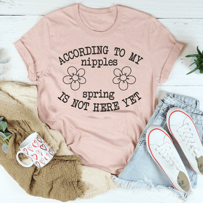 According To My Nipples Spring Is Not Here Yet T-Shirt