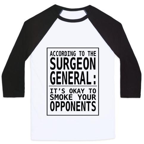 Virgin Teez  Baseball Tee ACCORDING TO THE SURGEON GENERAL:.. UNISEX CLASSIC BASEBALL TEE