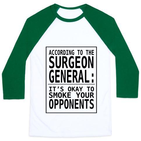 Virgin Teez  Baseball Tee ACCORDING TO THE SURGEON GENERAL:.. UNISEX CLASSIC BASEBALL TEE