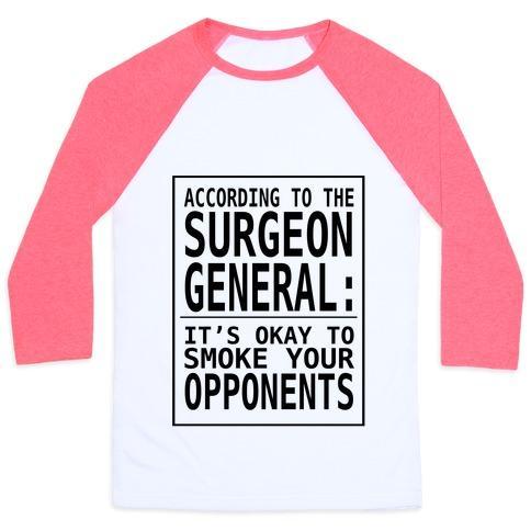 Virgin Teez  Baseball Tee ACCORDING TO THE SURGEON GENERAL:.. UNISEX CLASSIC BASEBALL TEE
