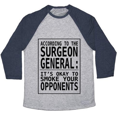Virgin Teez  Baseball Tee ACCORDING TO THE SURGEON GENERAL:.. UNISEX TRI-BLEND BASEBALL TEE