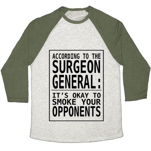 Virgin Teez  Baseball Tee ACCORDING TO THE SURGEON GENERAL:.. UNISEX TRI-BLEND BASEBALL TEE