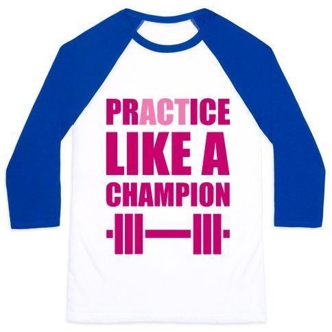 Virgin Teez  Baseball Tee ACT LIKE A CHAMPION UNISEX CLASSIC BASEBALL TEE