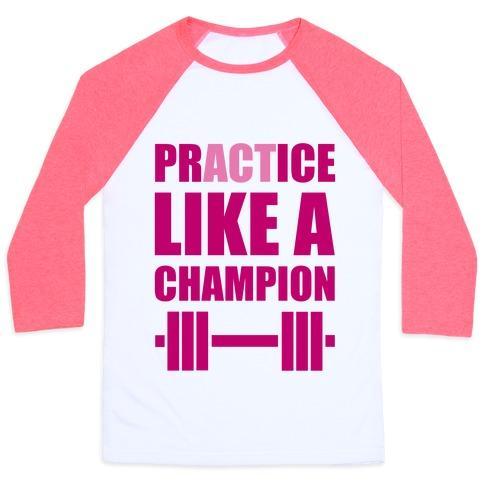 Virgin Teez  Baseball Tee ACT LIKE A CHAMPION UNISEX CLASSIC BASEBALL TEE