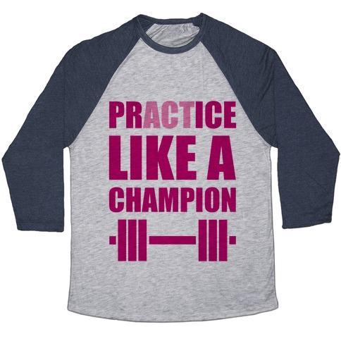 Virgin Teez  Baseball Tee ACT LIKE A CHAMPION UNISEX TRI-BLEND BASEBALL TEE