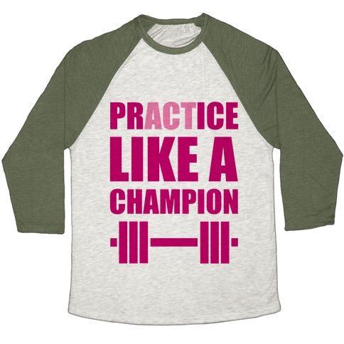 Virgin Teez  Baseball Tee ACT LIKE A CHAMPION UNISEX TRI-BLEND BASEBALL TEE