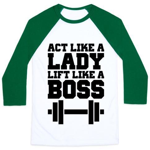 Virgin Teez  Baseball Tee ACT LIKE A LADY LIFT LIKE A BOSS UNISEX CLASSIC BASEBALL TEE