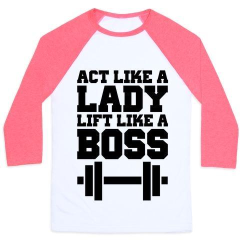 Virgin Teez  Baseball Tee ACT LIKE A LADY LIFT LIKE A BOSS UNISEX CLASSIC BASEBALL TEE