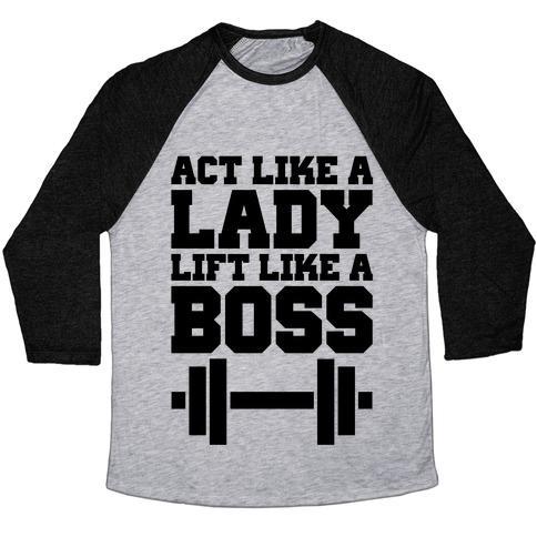 Virgin Teez  Baseball Tee ACT LIKE A LADY LIFT LIKE A BOSS UNISEX TRI-BLEND BASEBALL TEE