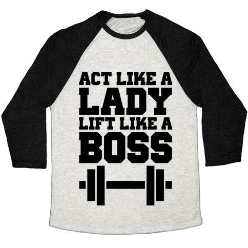 Virgin Teez  Baseball Tee ACT LIKE A LADY LIFT LIKE A BOSS UNISEX TRI-BLEND BASEBALL TEE