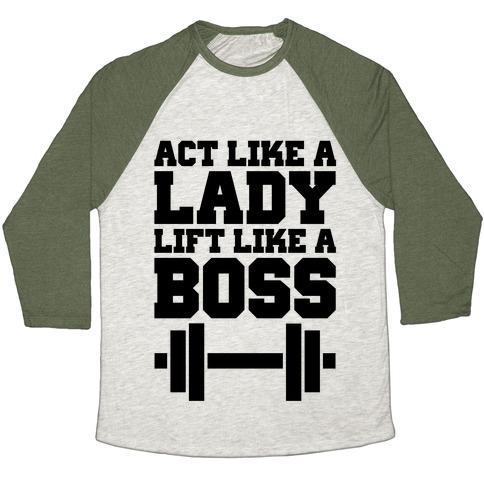 Virgin Teez  Baseball Tee ACT LIKE A LADY LIFT LIKE A BOSS UNISEX TRI-BLEND BASEBALL TEE