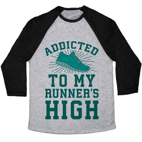 Virgin Teez  Baseball Tee ADDICTED TO MY RUNNER'S HIGH UNISEX TRI-BLEND BASEBALL TEE