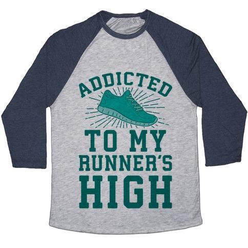 Virgin Teez  Baseball Tee ADDICTED TO MY RUNNER'S HIGH UNISEX TRI-BLEND BASEBALL TEE