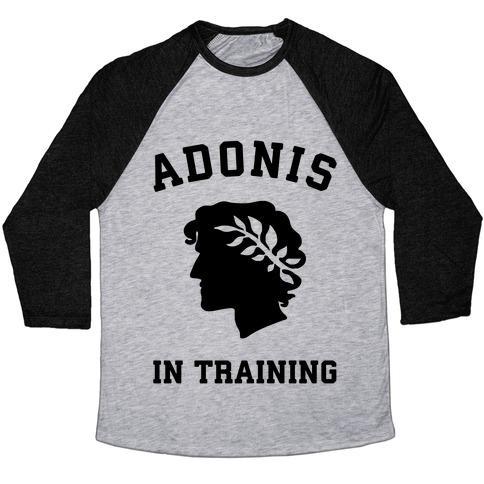 Virgin Teez  Baseball Tee ADONIS IN TRAINING UNISEX TRI-BLEND BASEBALL TEE