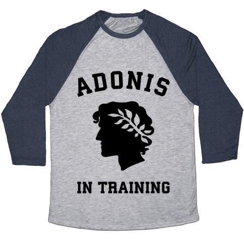 Virgin Teez  Baseball Tee ADONIS IN TRAINING UNISEX TRI-BLEND BASEBALL TEE