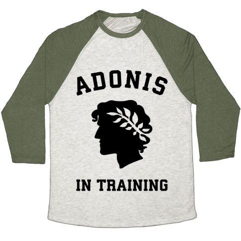 Virgin Teez  Baseball Tee ADONIS IN TRAINING UNISEX TRI-BLEND BASEBALL TEE