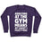 Virgin Teez  Pullover Crewneck Sweatshirt / x-small / Purple ADULTING AT THE GYM MEANS AT LEAST I MADE IT HERE WHITE PRINT CREWNECK SWEATSHIRT