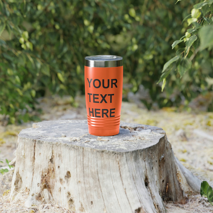 Custom Logo Tumbler, Team Logo Here Tumbler, Personalized Tumbler, Text on a Tumbler, Your Business Logo or Brand Logo Ringneck Tumbler, 20oz