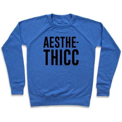 Virgin Teez  Pullover Crewneck Sweatshirt / x-small / Heathered Blue AESTHETHICC PARODY CREWNECK SWEATSHIRT