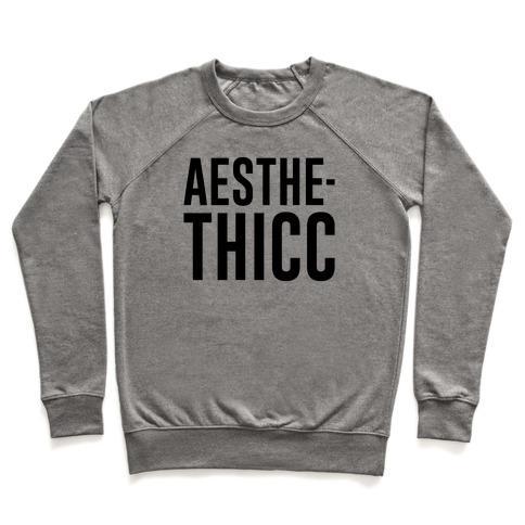 Virgin Teez  Pullover Crewneck Sweatshirt / x-small / Heathered Gray AESTHETHICC PARODY CREWNECK SWEATSHIRT