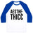Virgin Teez  Baseball Tee Unisex Classic Baseball Tee / x-small / White/Blue AESTHETHICC PARODY UNISEX CLASSIC BASEBALL TEE