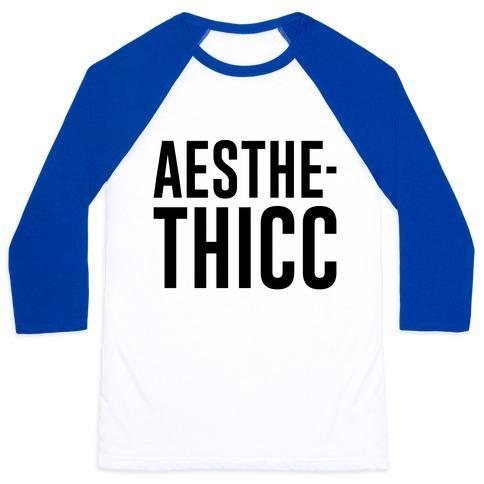 Virgin Teez  Baseball Tee Unisex Classic Baseball Tee / x-small / White/Blue AESTHETHICC PARODY UNISEX CLASSIC BASEBALL TEE