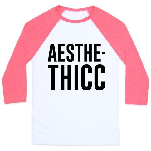 Virgin Teez  Baseball Tee Unisex Classic Baseball Tee / x-small / White/Neon Pink AESTHETHICC PARODY UNISEX CLASSIC BASEBALL TEE