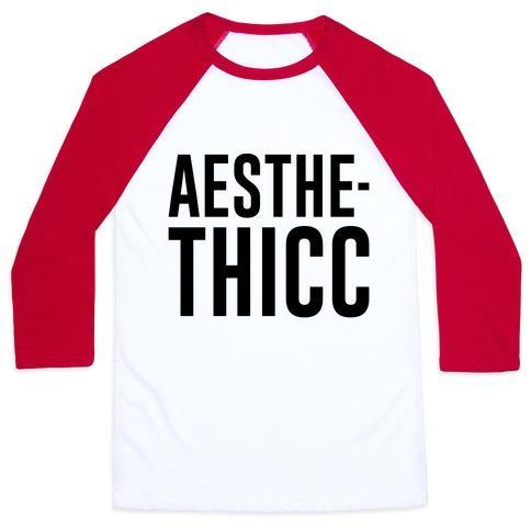 Virgin Teez  Baseball Tee Unisex Classic Baseball Tee / x-small / White/Red AESTHETHICC PARODY UNISEX CLASSIC BASEBALL TEE