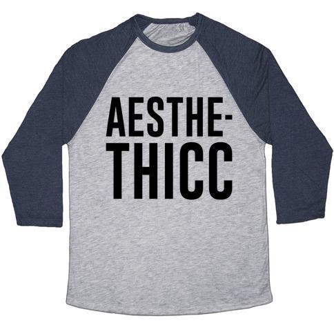 Virgin Teez  Baseball Tee Unisex Tri-Blend Baseball Tee / small / Athletic Gray / Navy AESTHETHICC PARODY UNISEX TRI-BLEND BASEBALL TEE