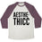 Virgin Teez  Baseball Tee Unisex Tri-Blend Baseball Tee / small / Oatmeal / Maroon AESTHETHICC PARODY UNISEX TRI-BLEND BASEBALL TEE