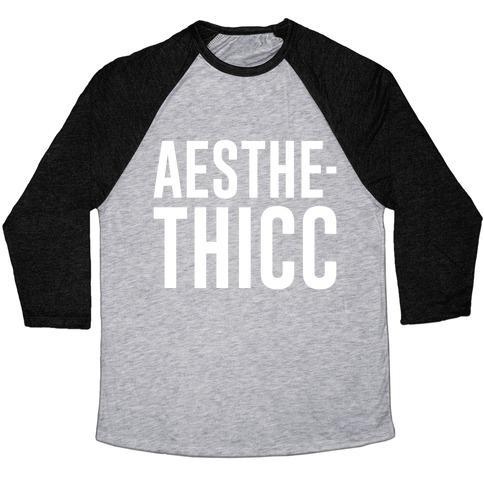 Virgin Teez  Baseball Tee Unisex Tri-Blend Baseball Tee / small / Athletic Gray / Black AESTHETHICC PARODY WHITE PRINT UNISEX TRI-BLEND BASEBALL TEE