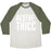 Virgin Teez  Baseball Tee Unisex Tri-Blend Baseball Tee / small / Oatmeal / Moss AESTHETHICC PARODY WHITE PRINT UNISEX TRI-BLEND BASEBALL TEE