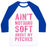Virgin Teez  Baseball Tee Unisex Classic Baseball Tee / x-small / White/Blue AIN'T NOTHING SOFT ABOUT MY PITCHES UNISEX CLASSIC BASEBALL TEE