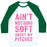 Virgin Teez  Baseball Tee Unisex Classic Baseball Tee / x-small / White/Dark Green AIN'T NOTHING SOFT ABOUT MY PITCHES UNISEX CLASSIC BASEBALL TEE