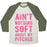 Virgin Teez  Baseball Tee Unisex Tri-Blend Baseball Tee / small / Oatmeal / Moss AIN'T NOTHING SOFT ABOUT MY PITCHES UNISEX TRI-BLEND BASEBALL TEE