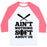 Virgin Teez  Baseball Tee Unisex Classic Baseball Tee / x-small / White/Neon Pink AIN'T NOTHING SOFT ABOUT US UNISEX CLASSIC BASEBALL TEE