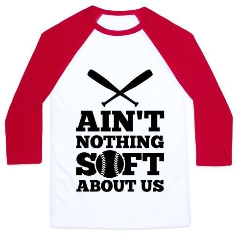 Virgin Teez  Baseball Tee Unisex Classic Baseball Tee / x-small / White/Red AIN'T NOTHING SOFT ABOUT US UNISEX CLASSIC BASEBALL TEE