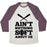 Virgin Teez  Baseball Tee Unisex Tri-Blend Baseball Tee / small / Oatmeal / Maroon AIN'T NOTHING SOFT ABOUT US UNISEX TRI-BLEND BASEBALL TEE