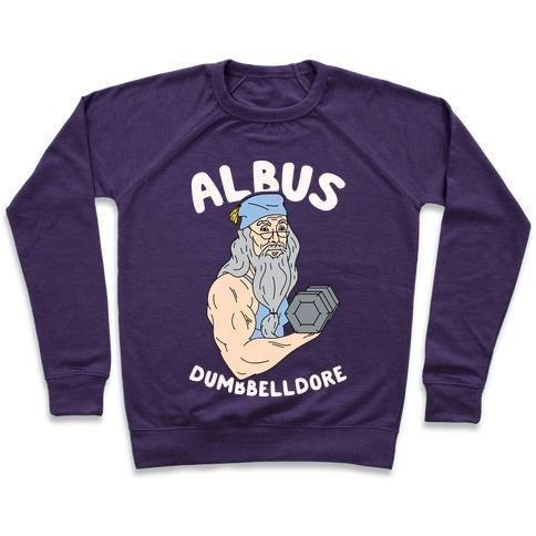 Virgin Teez  Pullover Crewneck Sweatshirt / x-small / Purple ALBUS DUMBBELLDORE CREWNECK SWEATSHIRT