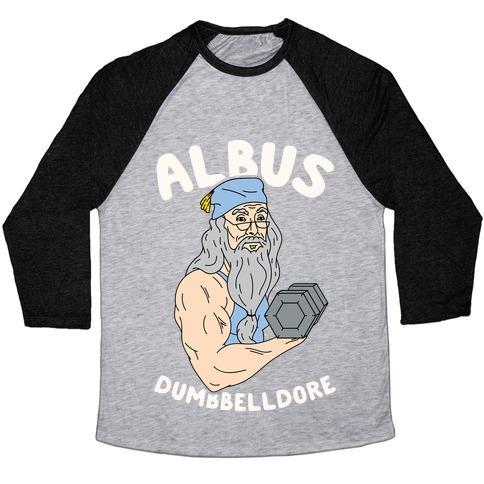 Virgin Teez  Baseball Tee Unisex Tri-Blend Baseball Tee / small / Athletic Gray / Black ALBUS DUMBBELLDORE UNISEX TRI-BLEND BASEBALL TEE