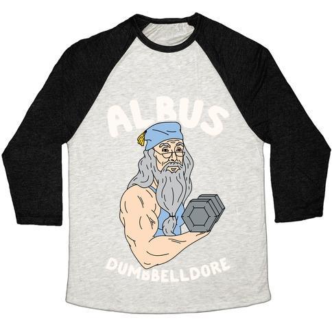 Virgin Teez  Baseball Tee Unisex Tri-Blend Baseball Tee / small / Oatmeal / Black ALBUS DUMBBELLDORE UNISEX TRI-BLEND BASEBALL TEE