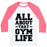 Virgin Teez  Baseball Tee Unisex Classic Baseball Tee / x-small / White/Neon Pink ALL ABOUT THAT GYM LIFE (CMYK) UNISEX CLASSIC BASEBALL TEE
