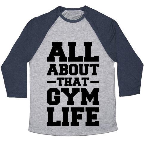 Virgin Teez  Baseball Tee Unisex Tri-Blend Baseball Tee / small / Athletic Gray / Navy ALL ABOUT THAT GYM LIFE (CMYK) UNISEX TRI-BLEND BASEBALL TEE