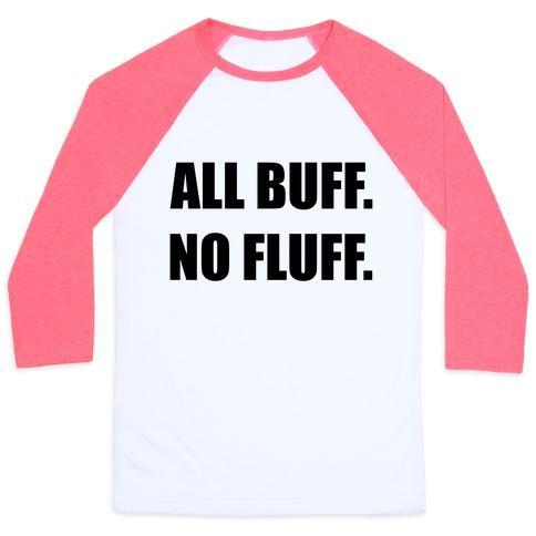 Virgin Teez  Baseball Tee Unisex Classic Baseball Tee / x-small / White/Neon Pink ALL BUFF. NO FLUFF (BLACK FONT) UNISEX CLASSIC BASEBALL TEE