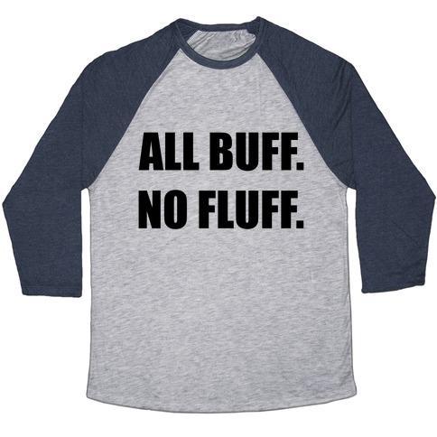 Virgin Teez  Baseball Tee Unisex Tri-Blend Baseball Tee / small / Athletic Gray / Navy ALL BUFF. NO FLUFF (BLACK FONT) UNISEX TRI-BLEND BASEBALL TEE