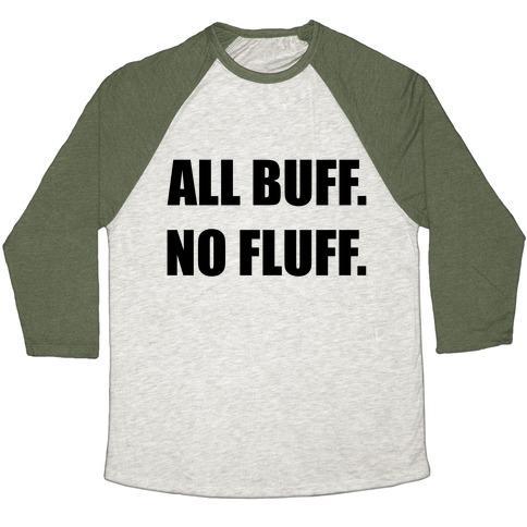 Virgin Teez  Baseball Tee Unisex Tri-Blend Baseball Tee / small / Oatmeal / Moss ALL BUFF. NO FLUFF (BLACK FONT) UNISEX TRI-BLEND BASEBALL TEE