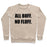 Virgin Teez  Pullover Crewneck Sweatshirt / x-small / Heathered Oatmeal ALL BUFF. NO FLUFF (CROPTOP) CREWNECK SWEATSHIRT