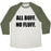 Virgin Teez  Baseball Tee Unisex Tri-Blend Baseball Tee / small / Oatmeal / Moss ALL BUFF. NO FLUFF (CROPTOP) UNISEX TRI-BLEND BASEBALL TEE