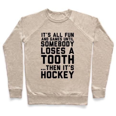 Virgin Teez  Pullover Crewneck Sweatshirt / x-small / Heathered Oatmeal ALL FUN AND GAMES CREWNECK SWEATSHIRT