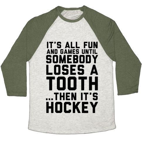 Virgin Teez  Baseball Tee Unisex Tri-Blend Baseball Tee / small / Oatmeal / Moss ALL FUN AND GAMES UNISEX TRI-BLEND BASEBALL TEE